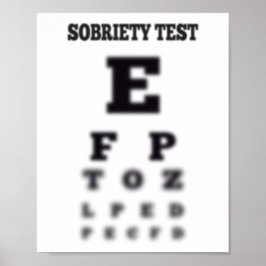 Poster Gráfico de olhos de teste Sobriety Sober desfocado
