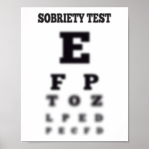 Poster Gráfico de olhos de teste Sobriety Sober desfocado