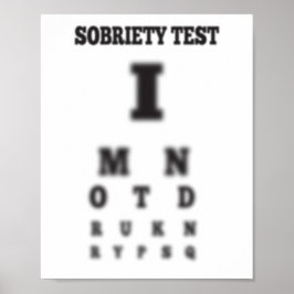 Poster Gráfico de olhos de teste Sobriety Sober desfocado