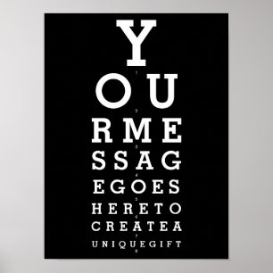 Poster Gráfico de Optometrista Preto e Branco com Mensage