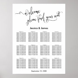 Poster Gráfico de Recepção de casamento de Script Elegant