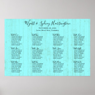 Poster Gráfico de Recepção de Folhas de Madeira Aqua