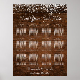 Poster Gráfico de Recepção de Madeira e Luzes Marrons
