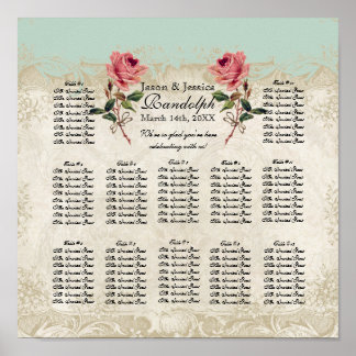 Pôster Gráfico de Recepção de Rosa com Estilo Barroco