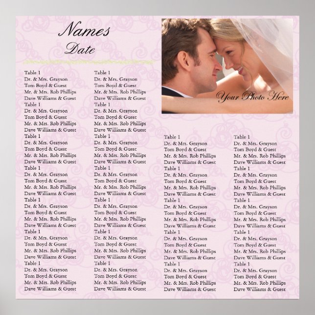 Pôster Gráfico de Recepção Sentado Lilac (Frente)