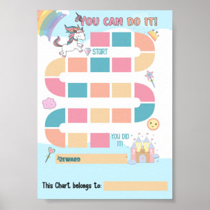 Poster Gráfico de Recompensas Unicorn