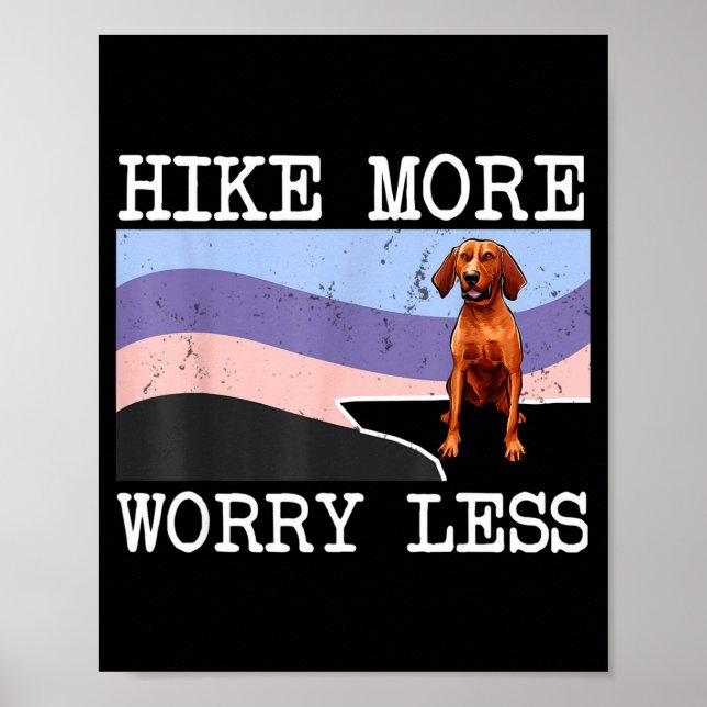 Poster gráfico de redbone coonhound hike more worry less (Frente)