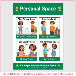 Poster Gráfico de Referência de Espaço Pessoal na Sala de