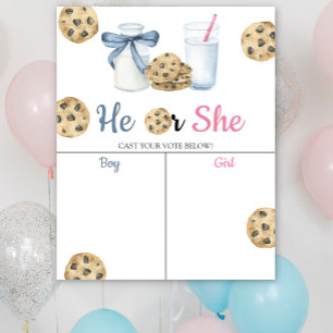 Poster Gráfico de revelação de gênero Leite & Biscoitos E