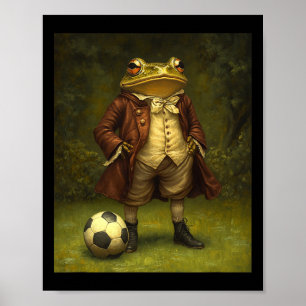 Poster Gràfico de Sapo Engraçado Jogando Futebol Sapo Est