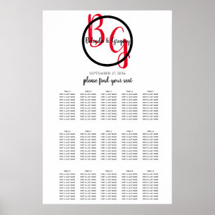 Poster Gráfico de Seções de Casamento de Iniciais Pers