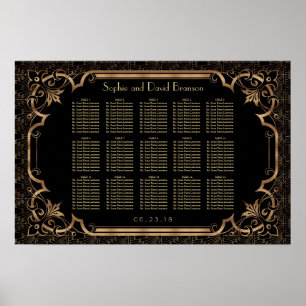 Poster Gráfico de Seções de Deco de Arte de Gatsby Exc