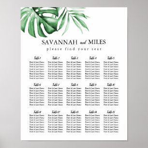 Poster Gráfico de Seções Personalizáveis de Folhas Tropic