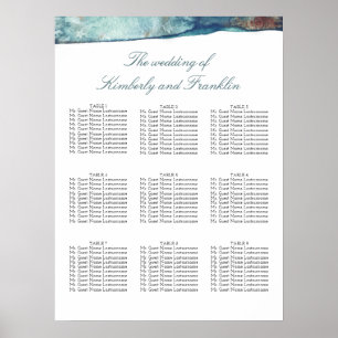 Poster Gráfico de Sentados de Casamento de Aquarelas de P