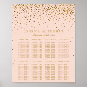 Poster Gráfico de Sentados de Casamento de Confetti, Cor-