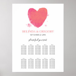 Poster Gráfico de Sentados de Casamento de Coração Rustic
