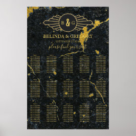 Poster Gráfico de Sentados de Casamento de Deco de Arte M