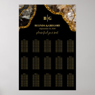 Poster Gráfico de Sentados de Casamento de Geodo de Agat