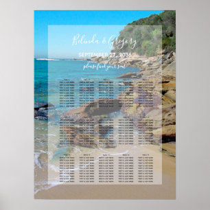 Poster Gráfico de Sentados de Casamento de Praia Rocky