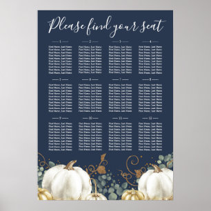 Poster Gráfico de Sentados de Casamento de Pumpkins Branc