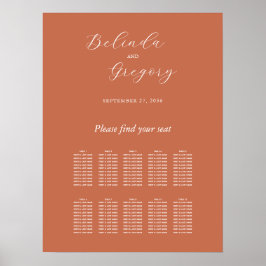 Poster Gráfico de Sentados de Casamento de Script Elegant