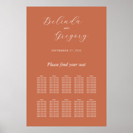 Poster Gráfico de Sentados de Casamento de Script Elegant