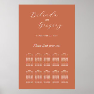 Poster Gráfico de Sentados de Casamento de Script Elegant