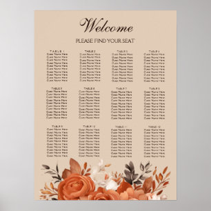 Poster Gráfico de Sentados de Casamento de Terracotta Lig