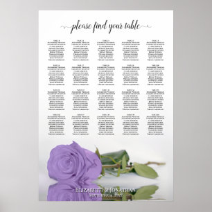 Poster Gráfico de Sentados de Casamento Mesa Rosa 20