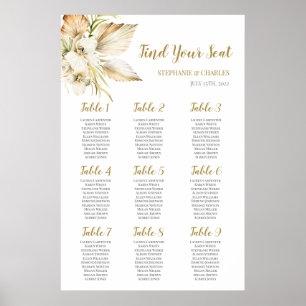 Poster Gráfico de Sentados de Casamento no Deserto de Bo
