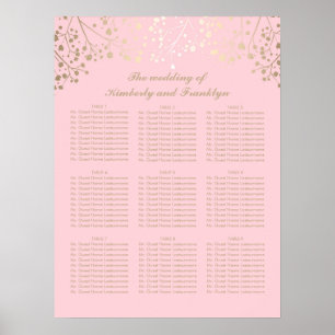 Poster Gráfico de Sentados de Casamento Rosa-Rosa-Respira