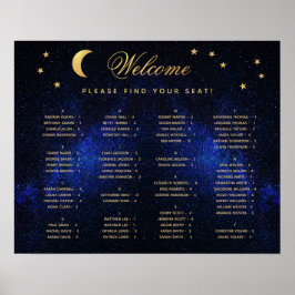 Poster Gráfico de Sentados de Estrelas Celestiais Alfabét