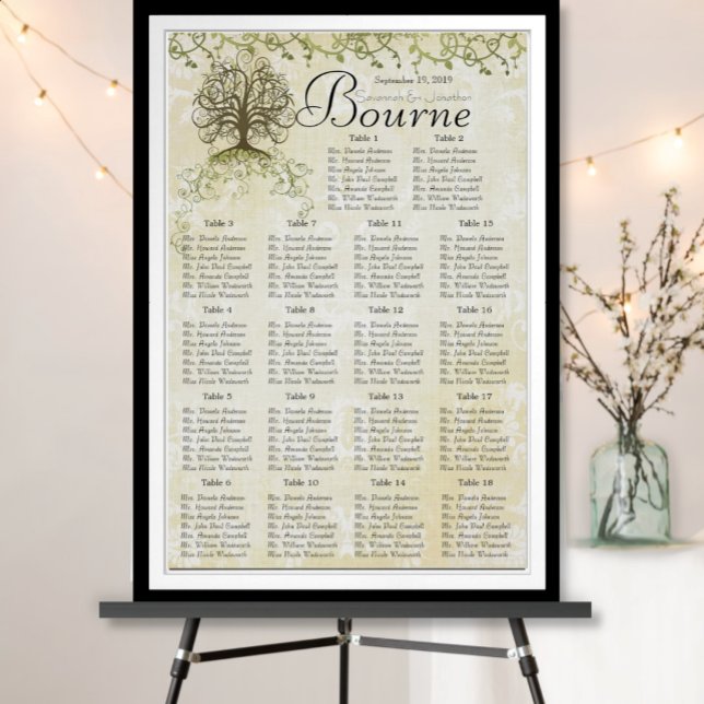 Poster Gráfico de Sentados de Recepção de Árvores Marrom  (Criador carregado)