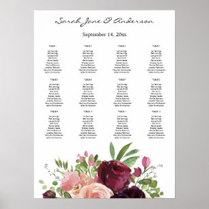 Poster Gráfico de Sentados Florais