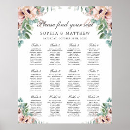 Poster Gráfico de Sentados Florais De Casamento De Casame