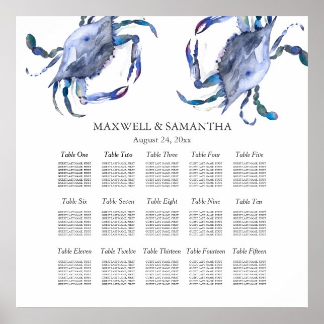 Poster Gráfico de Sentados Imprimíveis de Casamento de Pr (Frente)