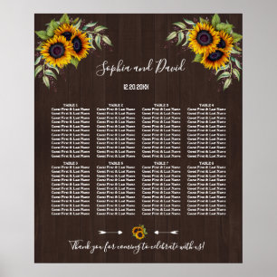 Poster Gráfico de Sentados Românticos Girassóis