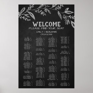 Poster Gráfico de Sentagem Alfabética do Chalk da Ramific
