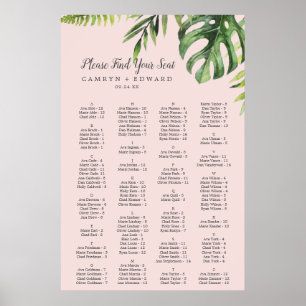 Poster Gráfico de Sentos Alfabéticos com Blush Palm