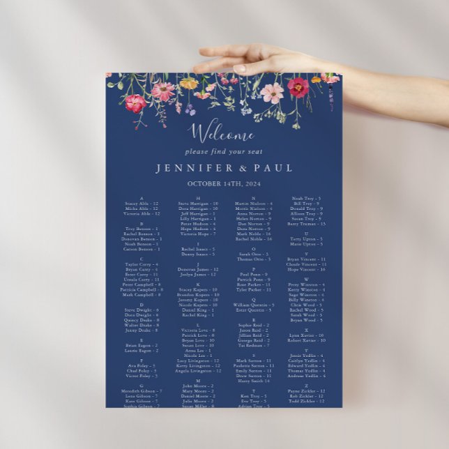 Poster Gráfico de Sentos Alfabéticos de Bóho Wildflower (Criador carregado)