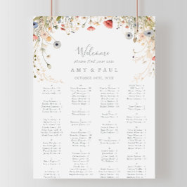 Poster Gráfico de Sentos Alfabéticos de Flor Selvagem Fel