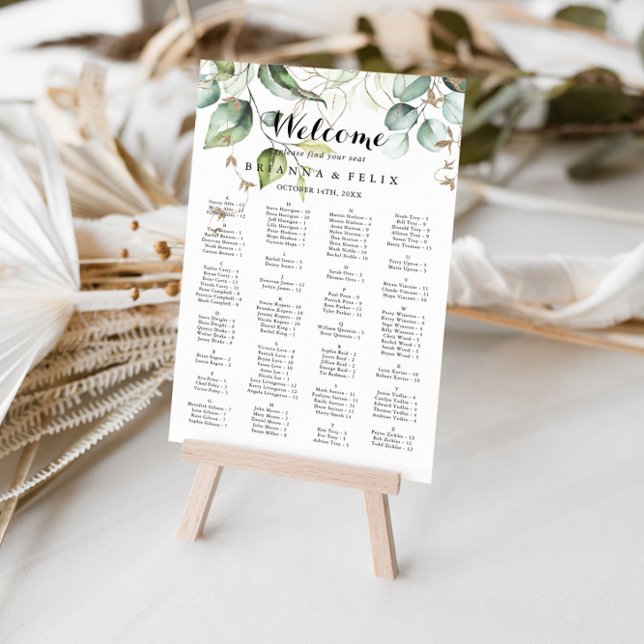 Poster Gráfico de Sentos Alfabéticos Dourados Elegantes (Criador carregado)