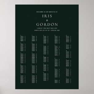 Poster Gráfico de Sentos Alfabéticos Verdes Mínimos Elega