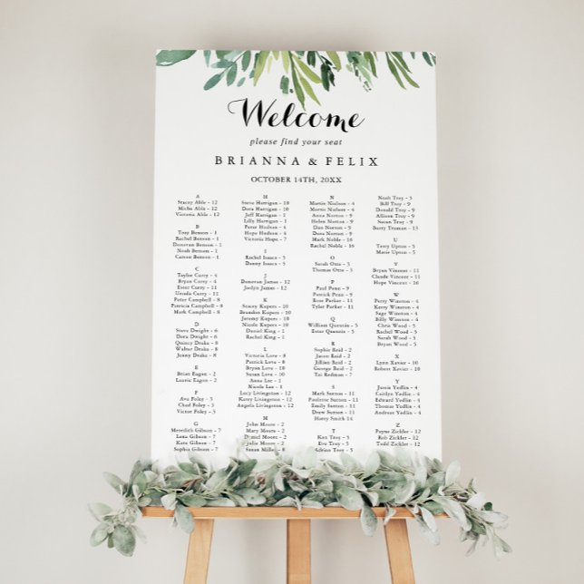 Poster Gráfico de Sentos Alfabéticos Verdes Tropicais Ele (Criador carregado)