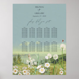 Poster Gráfico de Sentos de Casamento de Flores Selvagens