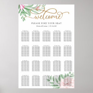 Poster Gráfico de Sentos de Casamento Eucalyptus Floral