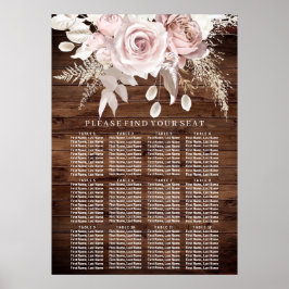 Poster Gráfico De Sentos De Casamento Floral De Blush De
