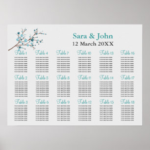 Poster Gráfico de Sentos de casamento no inverno de bagas