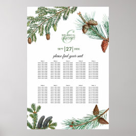 Poster Gráfico de Sentos de Casamento Rustic Pine Greener