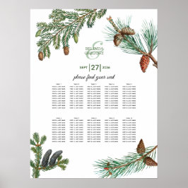 Poster Gráfico de Sentos de Casamento Rustic Pine Greener
